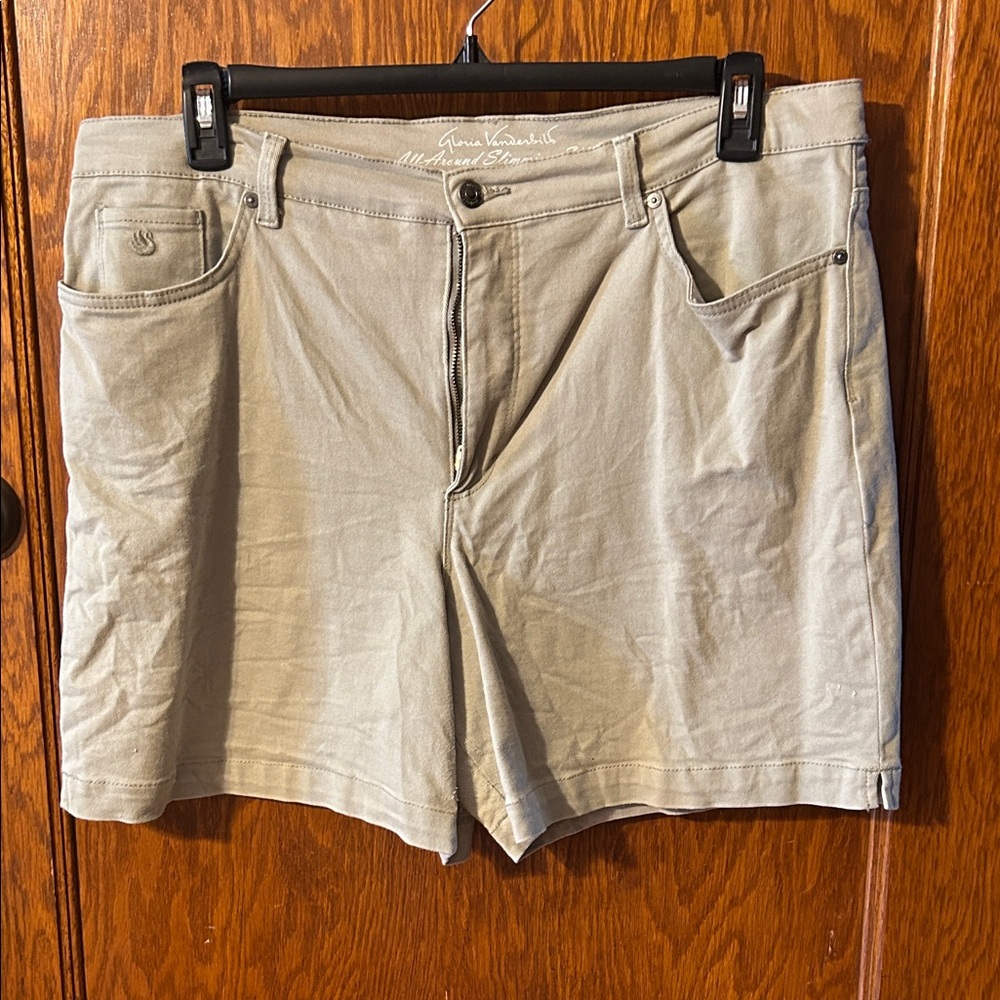 Gloria Vanderbilt Women's Green Flat Front Shorts